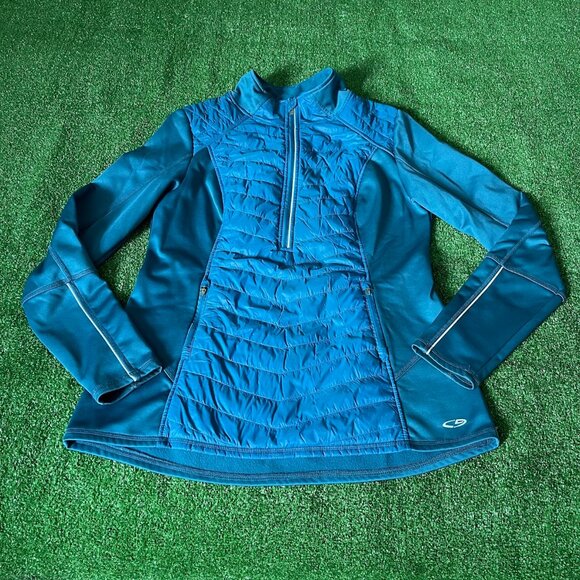 Champion Venture Warm Duo Dry Fleece Teal Utility Running Trail Jacket Size L  T - Picture 1 of 13